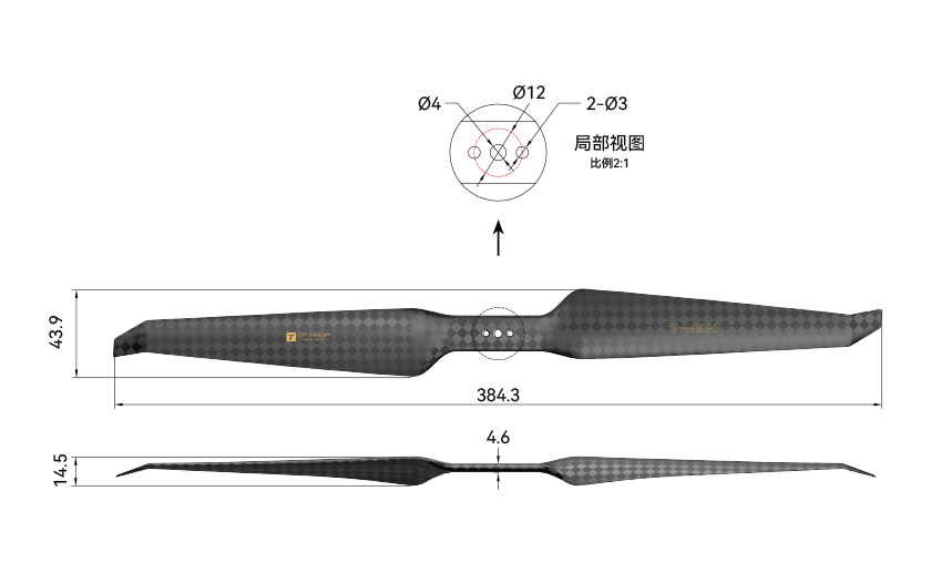HEP-L 15 Inch Propeller Engineering Drawing (Chinese Version).png